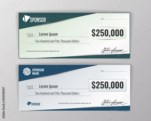 Template for event-winning check. Geometric background. Vector
