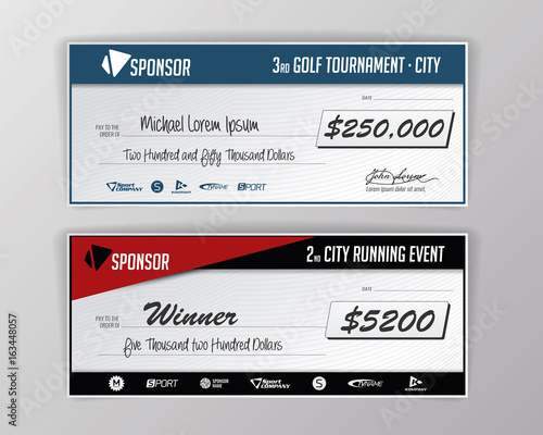 Template for event-winning check. Geometric background. Vector