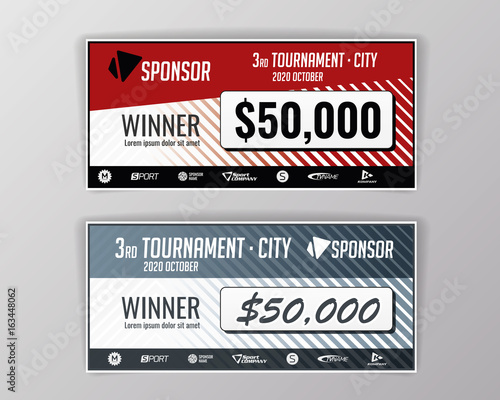 Template for event-winning check. Geometric background. Vector