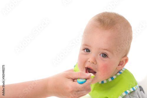 Parent feeding infant child