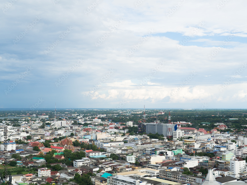 KORAT NAKHONRATCHASIMA, THAILAND - JUNE 4, 2017: SKYDECK tower City scape view from the new department store called KORAT NAKHONRATCHASIMA, THAILAND - JUNE 4, 2017: SKYDECK tower City scape view from the new department store called