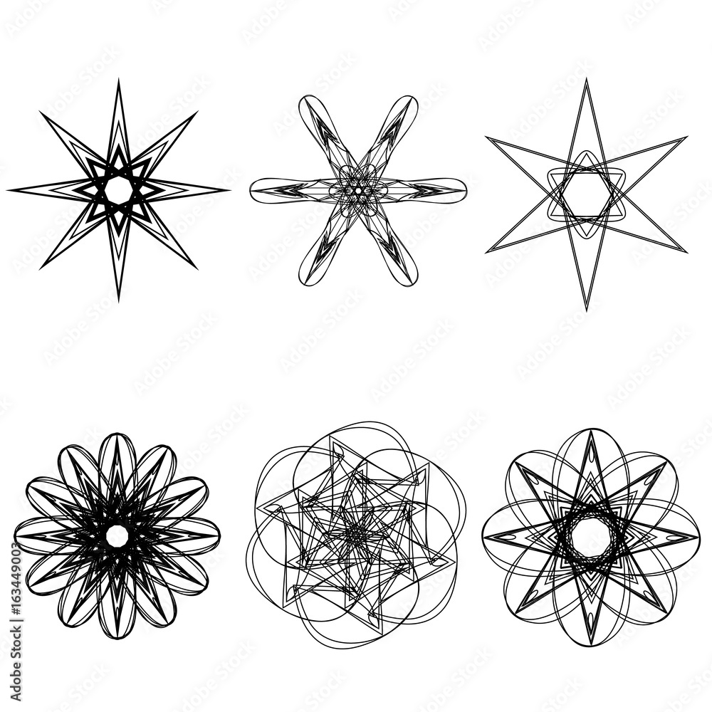 Beautiful geometric pattern astrology set Beautiful geometric pattern astrology set
