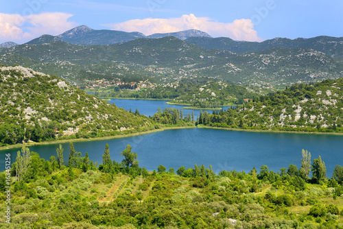 Panorama of Bacina lakes, Dalmatia, Croatia