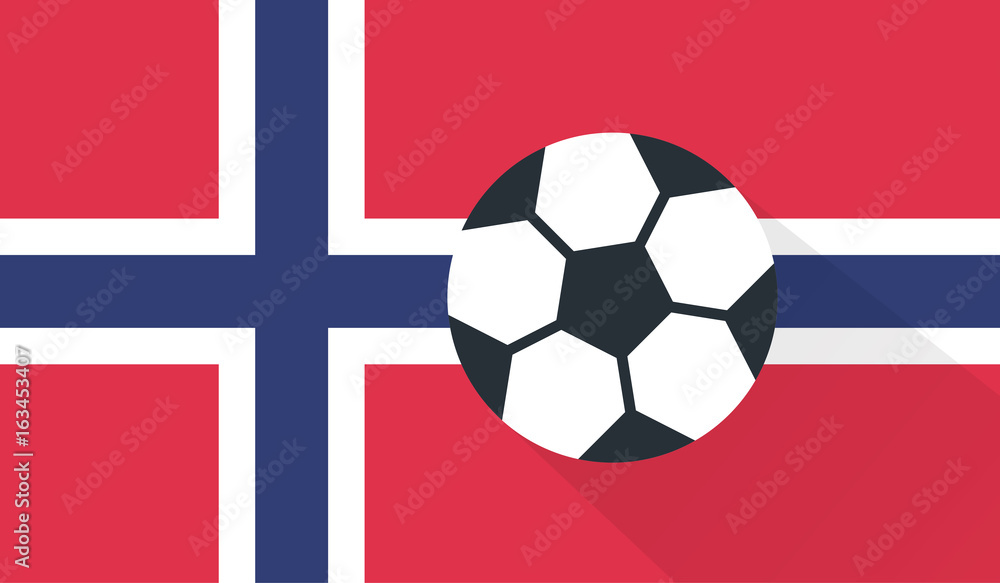 vector football / soccer ball on norway flag background vector football / soccer ball on norway flag background
