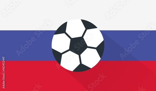 vector football   soccer ball on russia flag background