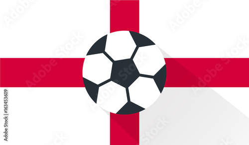 vector football / soccer ball on england flag background