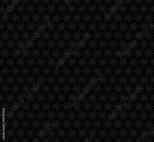 Vector Background, Japan Style #Geometric hemp-leaf pattern_Black