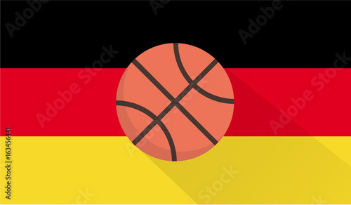 vector basketball with germany flag background