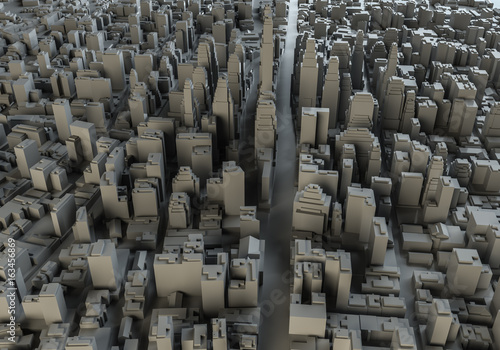 Beautiful city landscape. Abstract city from cubes