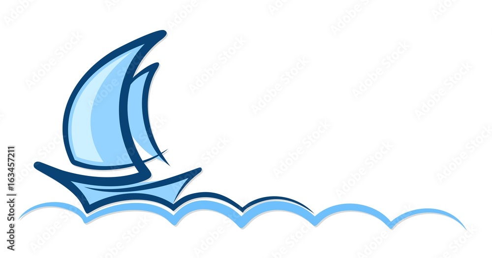 Logo blue sailboat. Logo blue sailboat.
