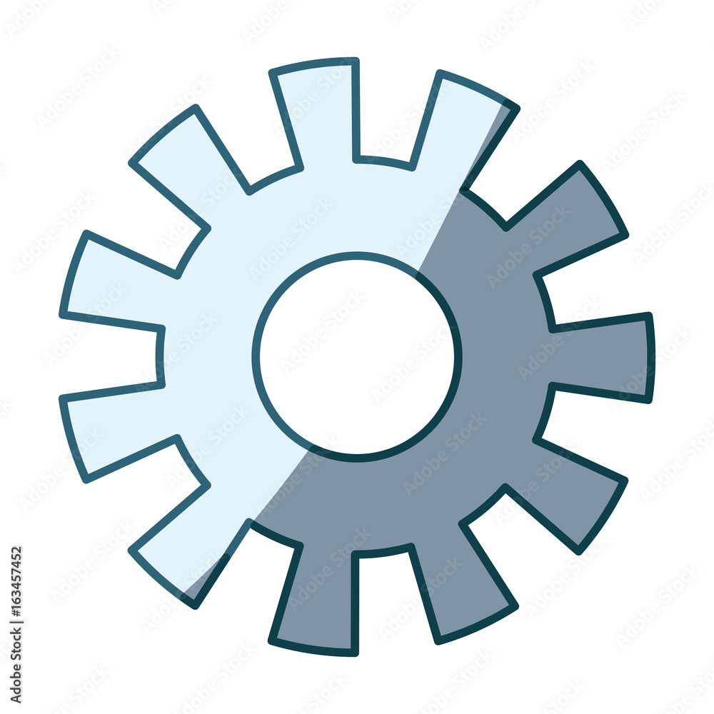 blue shading silhouette of pinion model one vector illustration