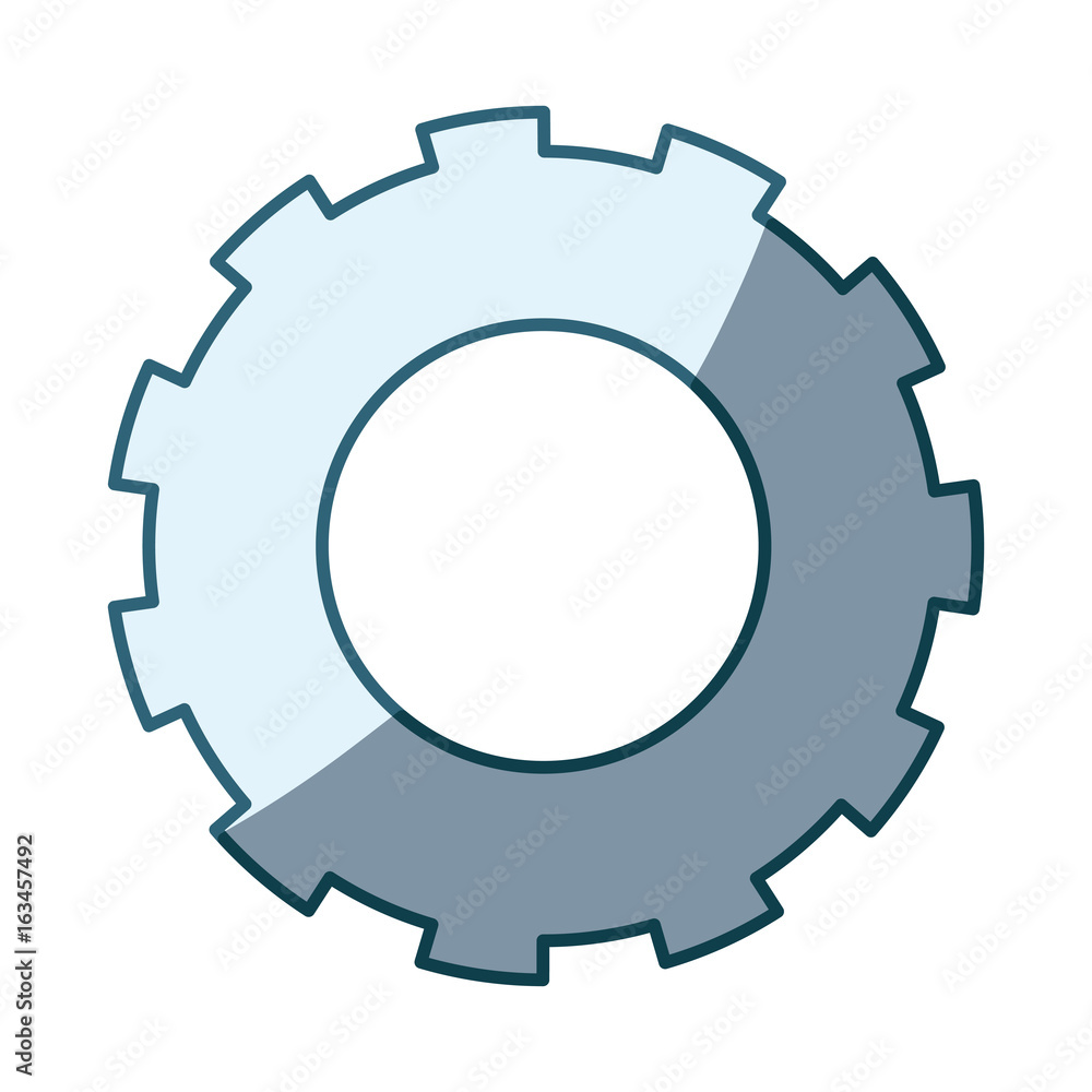 blue shading silhouette of pinion model two vector illustration