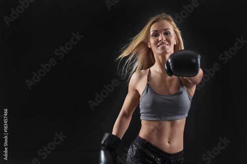 Girl in boxing gloves