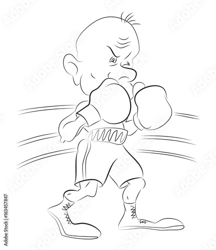 Cartoon image of boxer. An artistic freehand picture.