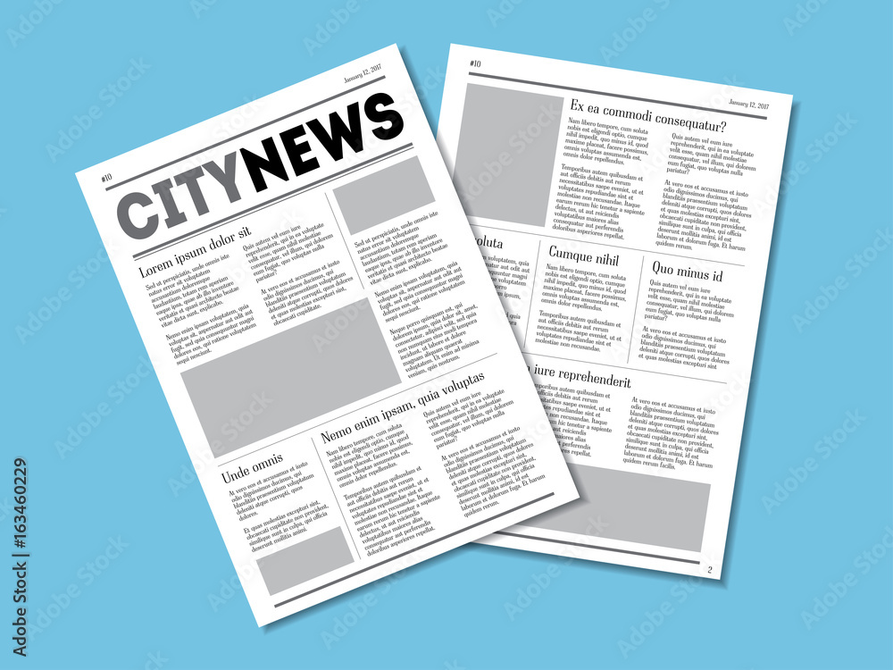 Fototapeta premium Newspaper City News with Headers. Vector