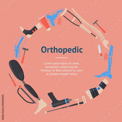 Cartoon Orthopedic Banner Card. Vector