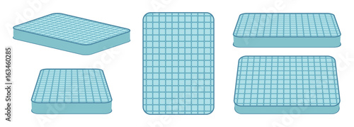 Comfortable mattress for sleeping in different position. Vector illustration.