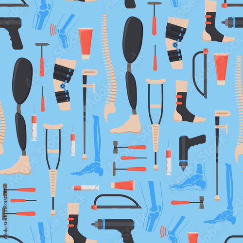 Cartoon Orthopedic Elements Background Pattern. Vector
