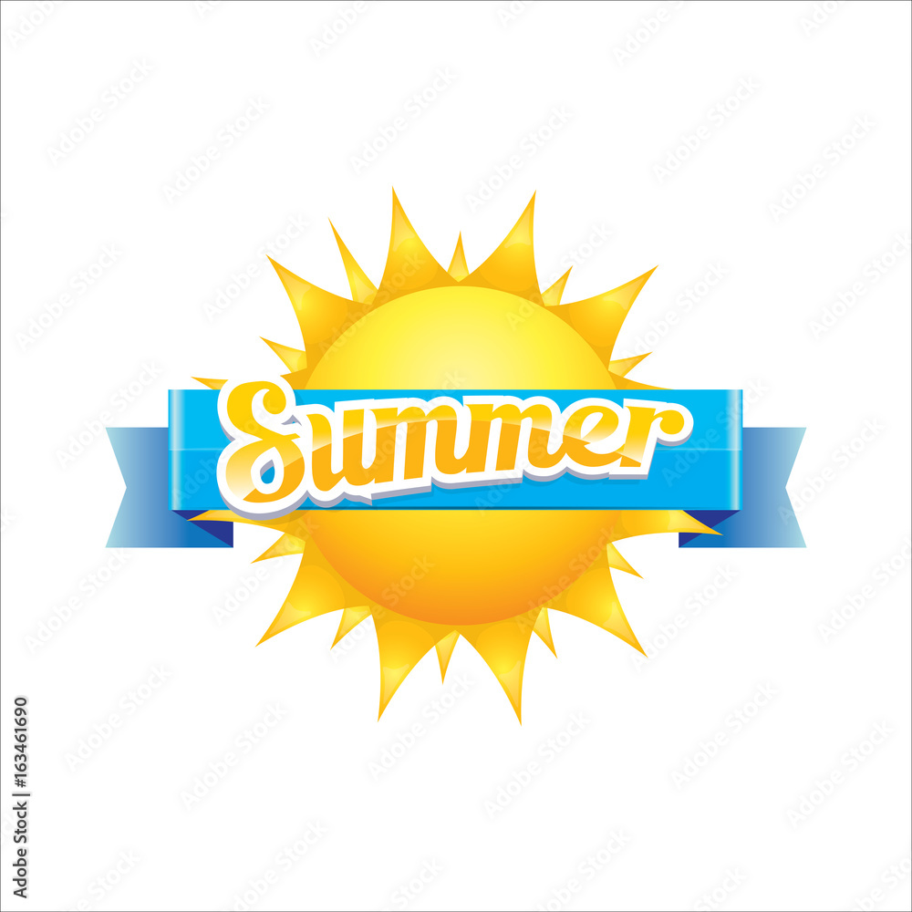 Fototapeta premium vector summer label. summer icon with sun.