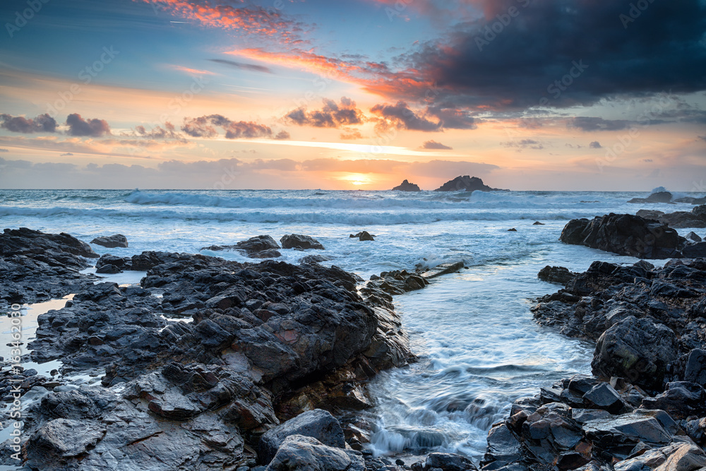 Obraz premium Sunset at Priest's Cove