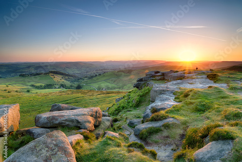 Sunset from Higger Tor photo