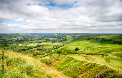The view from Mam Tor near Castleton in the High Peak of Derbyshire and looking out across Hope Valley © Helen Hotson
