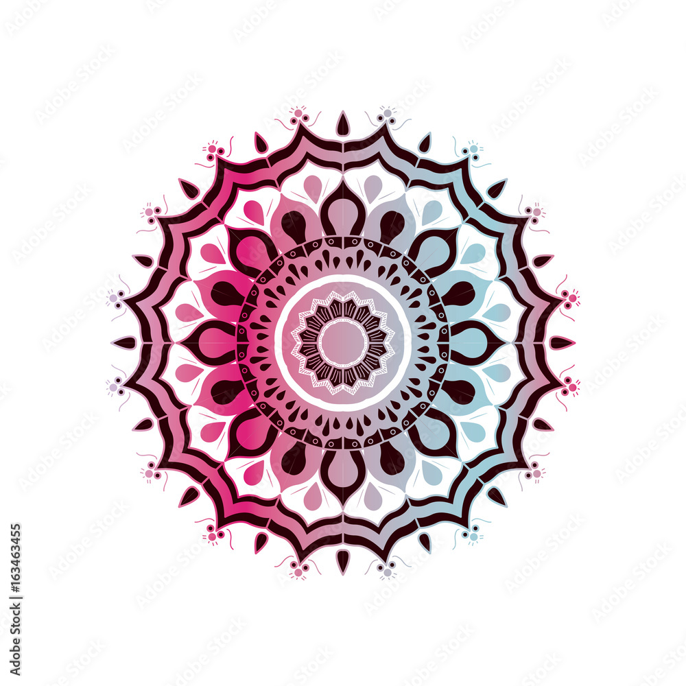 white background with brightness red wine and light blue brilliant flower mandala vintage decorative ornament vector illustration white background with brightness red wine and light blue brilliant flower mandala vintage decorative ornament vector illustration
