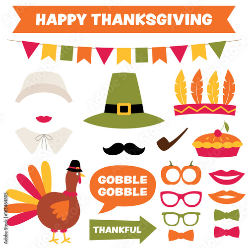 Thanksgiving design elements and party props set