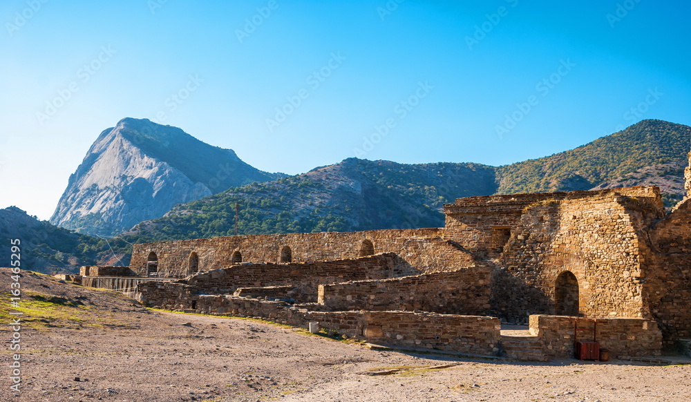 Ruins of the ancient Genoese fortress in Sudak in the Crimea