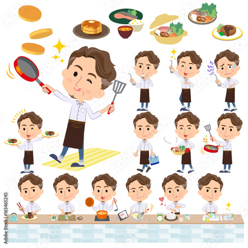 wild Middle aged man cooking