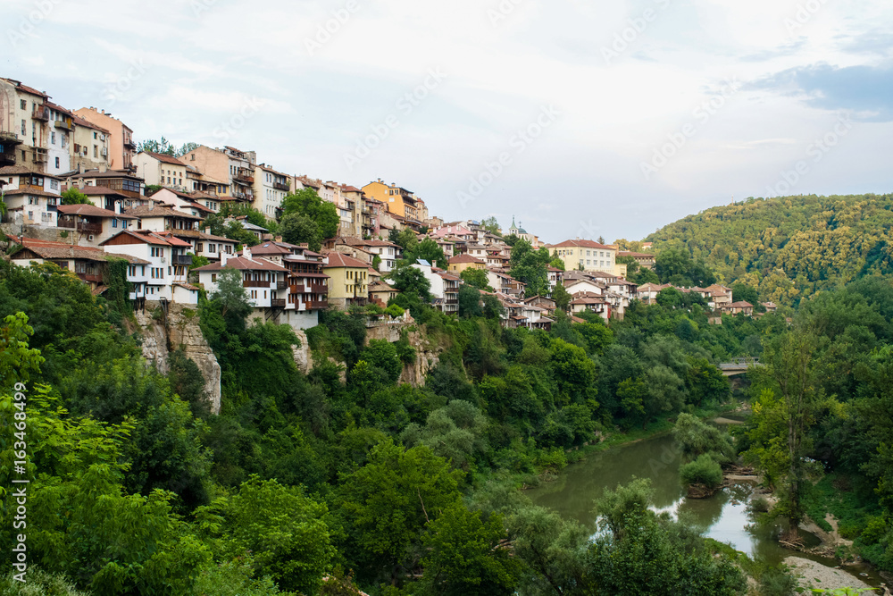 Houses along the hillside of Veliko Tarnovo Old Town, Bulgaria