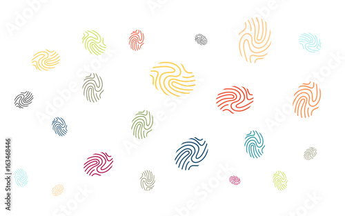 Viele bunte Fingerabdruck Symbole