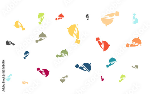 Viele bunte Kellner-Symbole