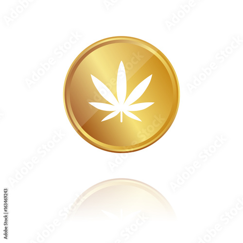 Hanf - Gold Münze mit Reflektion