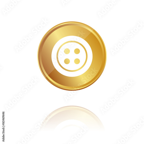 Knopf - Hobby - Gold Münze mit Reflektion