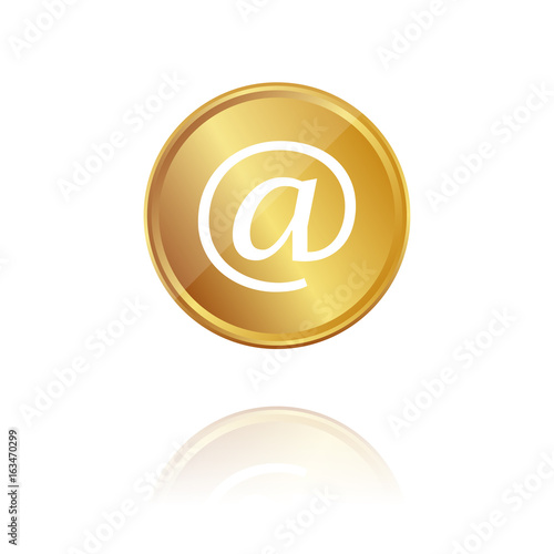 E-Mail - Gold Münze mit Reflektion
