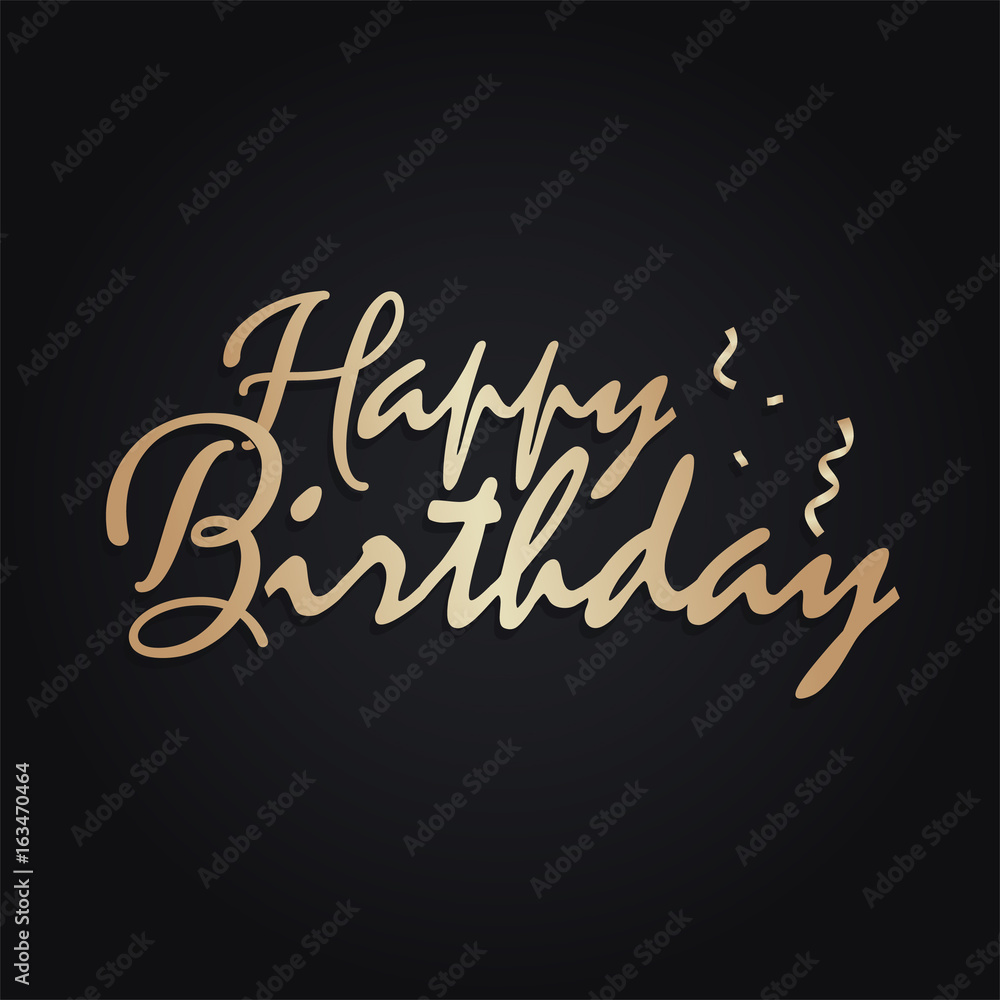 happy birthday gold lettering template Stock Vector | Adobe Stock