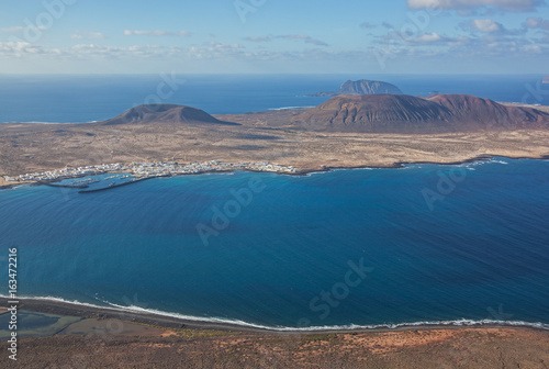 Gorgeous view on La Graciosa island from Mirador del Rio viewpoint on Lanzarote island  Canary Islands  Spain