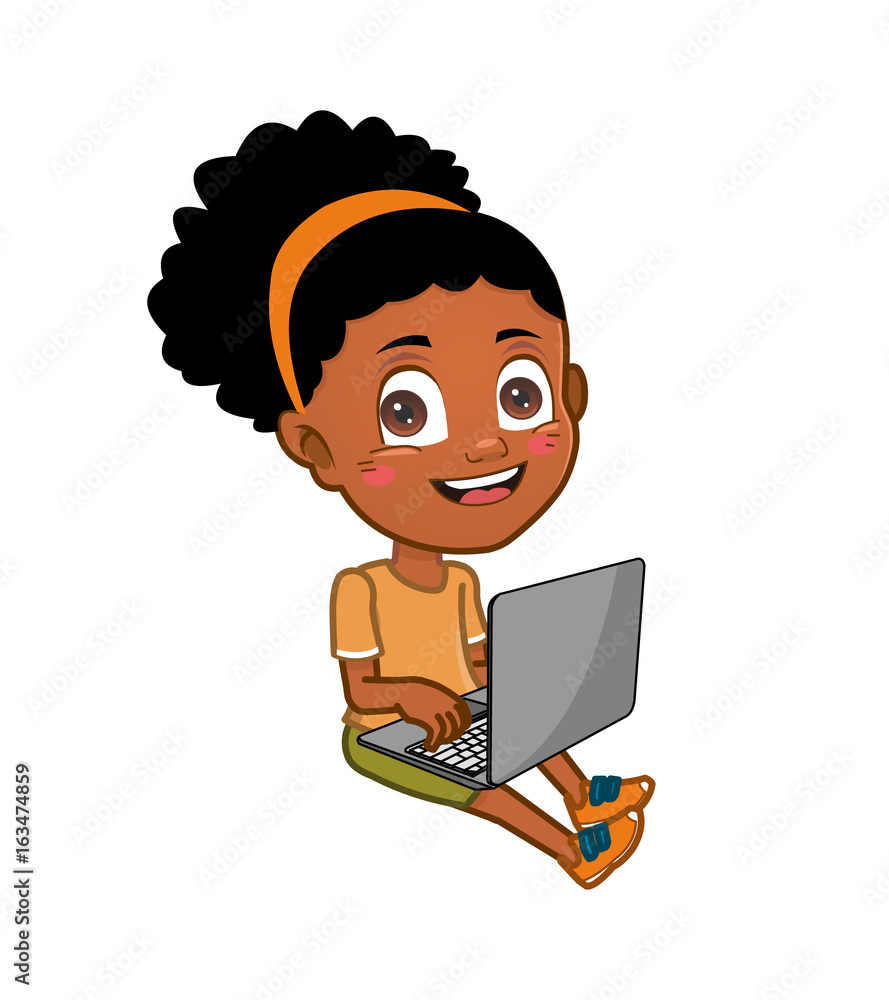 Girl on laptop computer Girl on laptop computer
