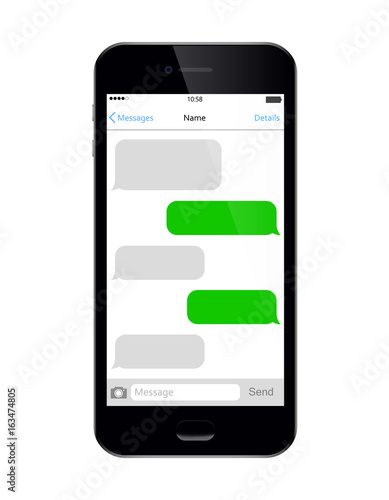 Smartphone , chatting sms app template bubbles. Stock vector 