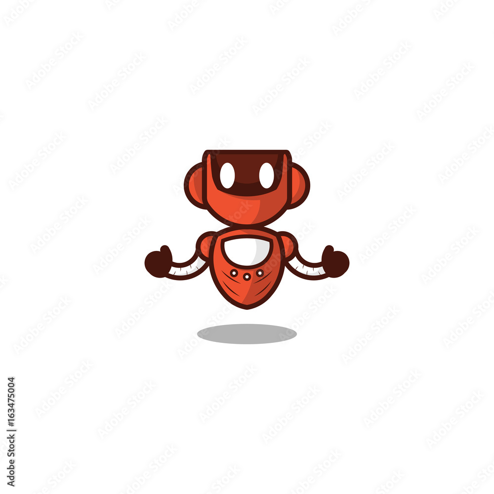 Red Robot Logo Template Design Stock Vector | Adobe Stock