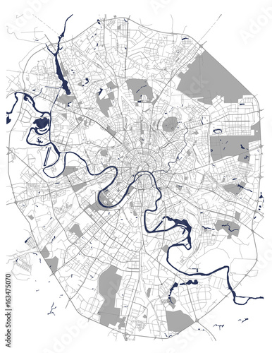 vector map of the city of Moscow, Russia
