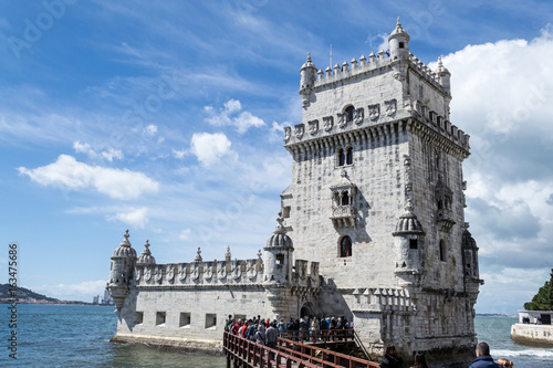 Belem tower in the bank of the Targus River (Belem, Portugal) photo