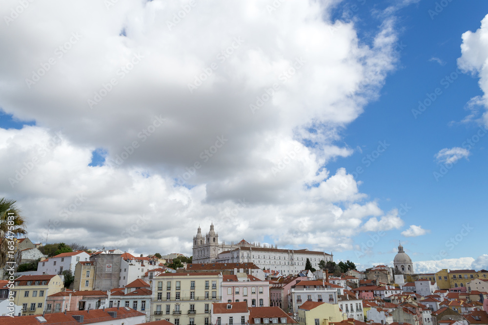 Views of the alfama from the Miradouro de Santa Luzia (Lisbon, Portugal)