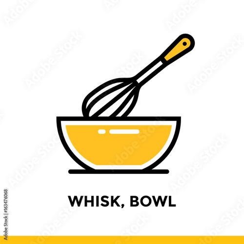 Unique linear icon of bakery, cooking. Suitable for print media, info graphics and web design