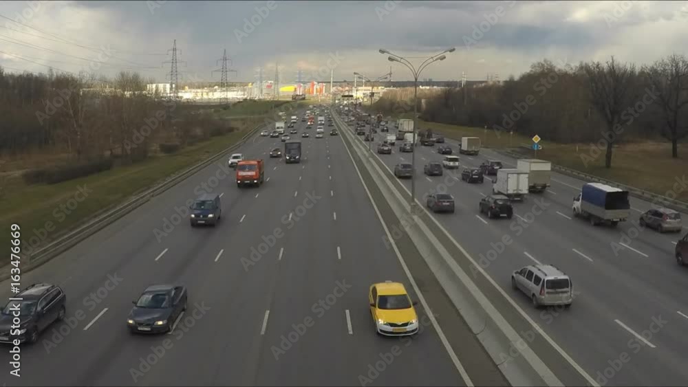 Traffic On Freeway In Spring Timelapse Traffic On Freeway In Spring Timelapse