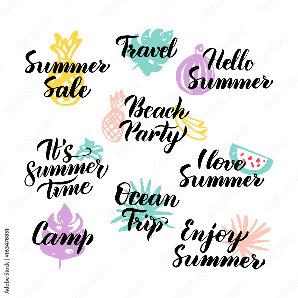 Summer Time Hand Drawn Quotes Summer Time Hand Drawn Quotes