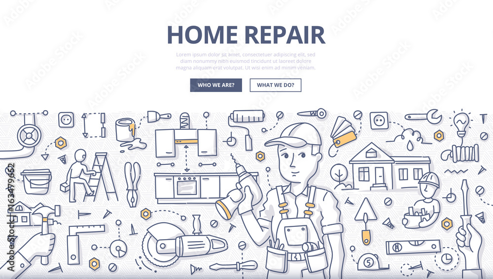 Home Repair Doodle Concept