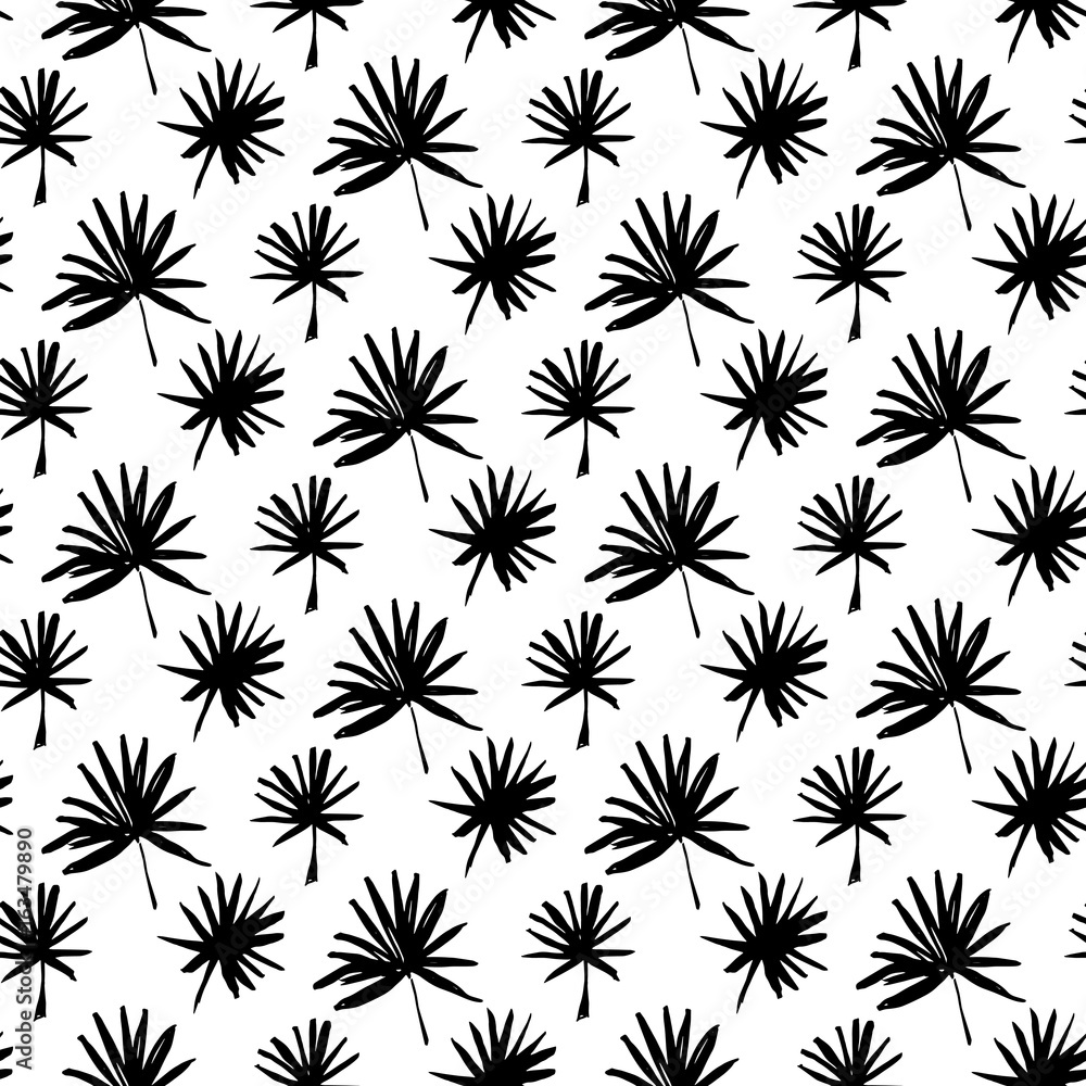 Tropical Palm Brush Seamless Pattern Tropical Palm Brush Seamless Pattern