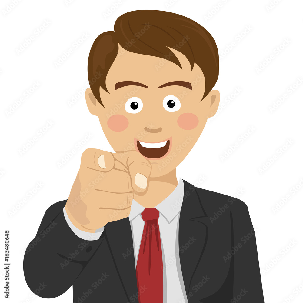 Young successful businessman pointing finger at you smiling Young successful businessman pointing finger at you smiling